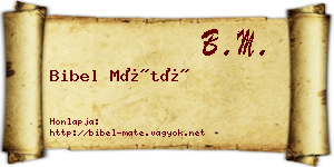 Bibel Máté névjegykártya