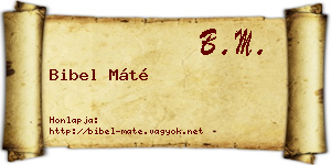 Bibel Máté névjegykártya